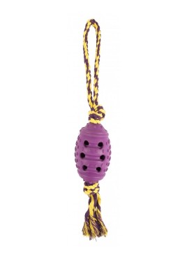 Pet Brands Rubber Ball And Rope Loop Dog Toy